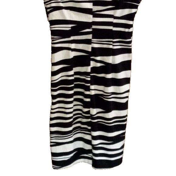 bisou bisou A Line Womans Dress zebra stripe size 10 - Picture 3 of 4